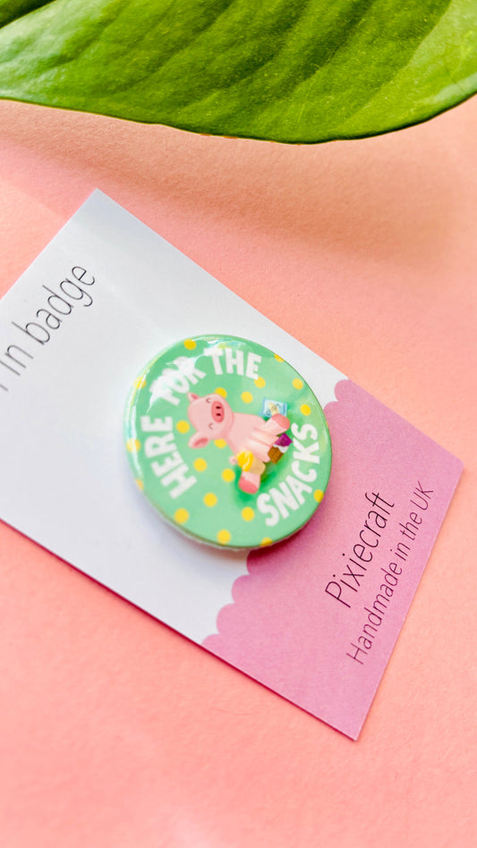Snack Pig Funny Badge or Magnet for Snack Lovers