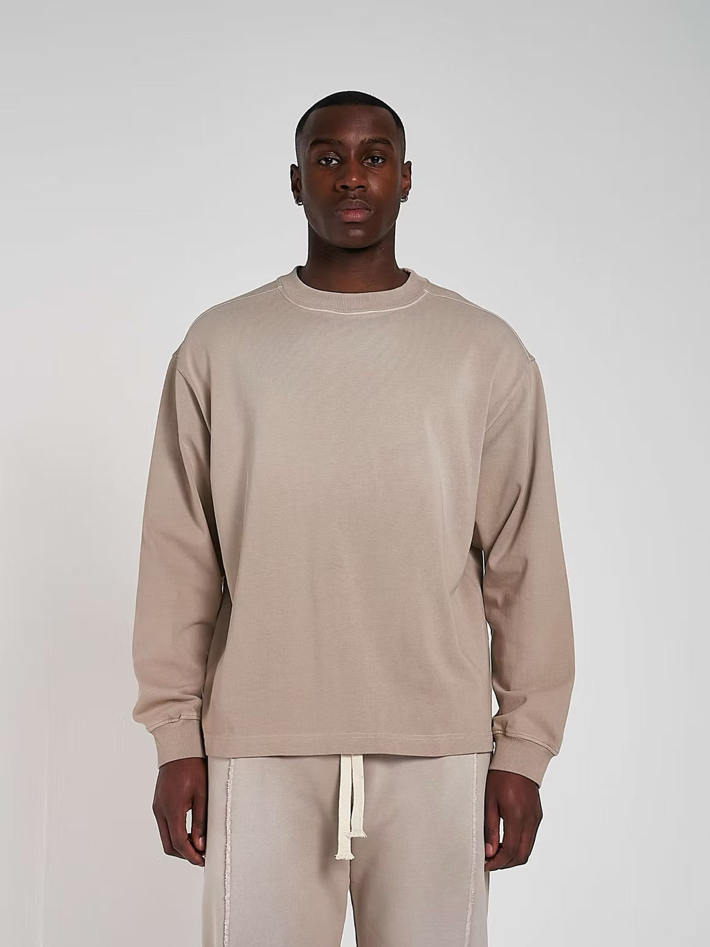 BLANK HEAVYWEIGHT FADE OUT LONGSLEEVE TEE MOCHA