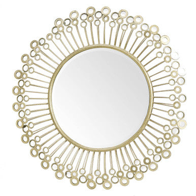 Mirrored Disc Detail Wall Mirror | Cissell