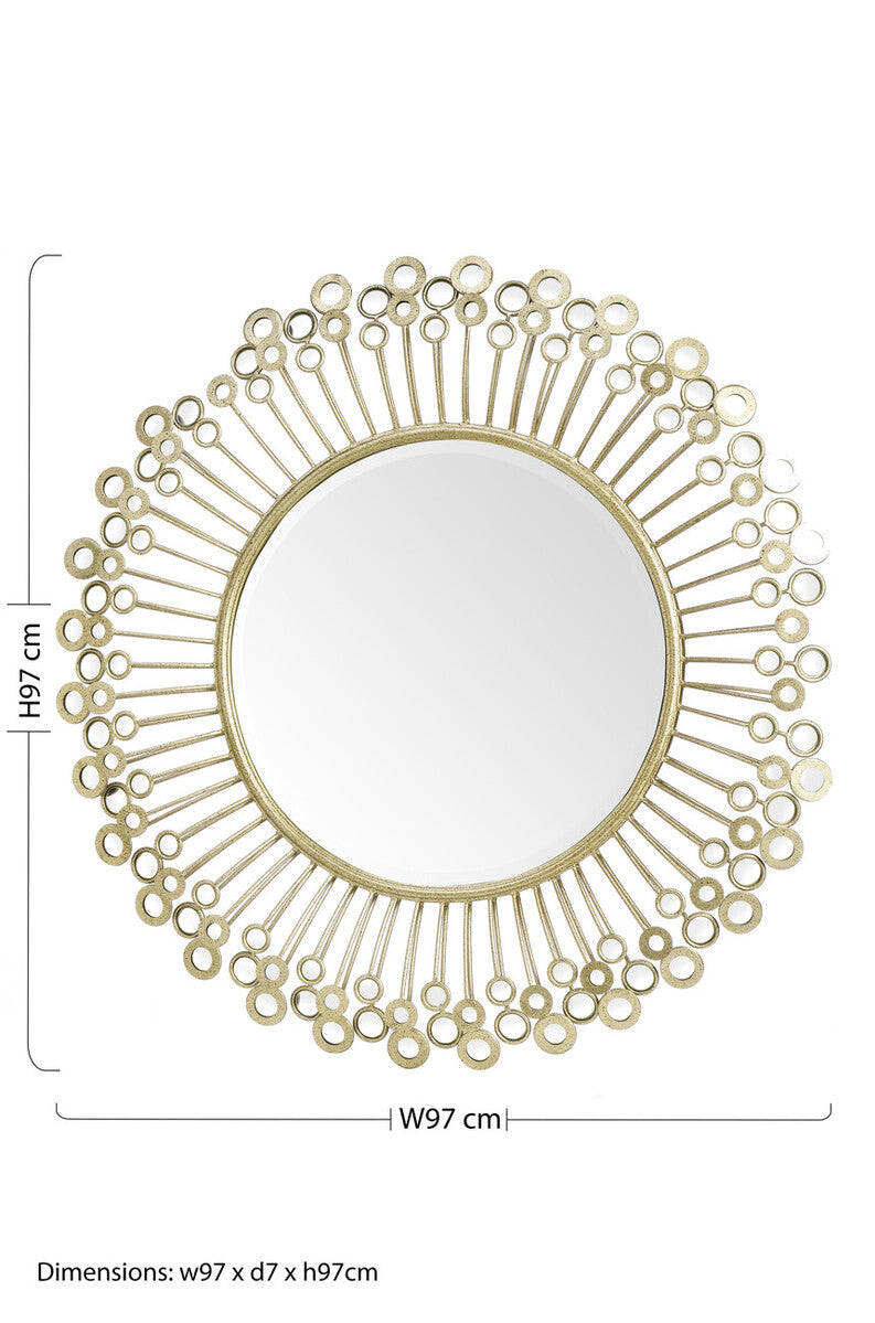 Mirrored Disc Detail Wall Mirror | Cissell