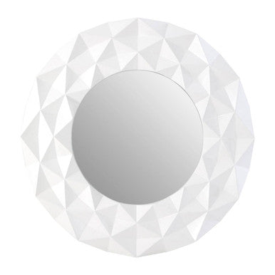 White High Gloss 3D Design Wall Mirror | Stockholm