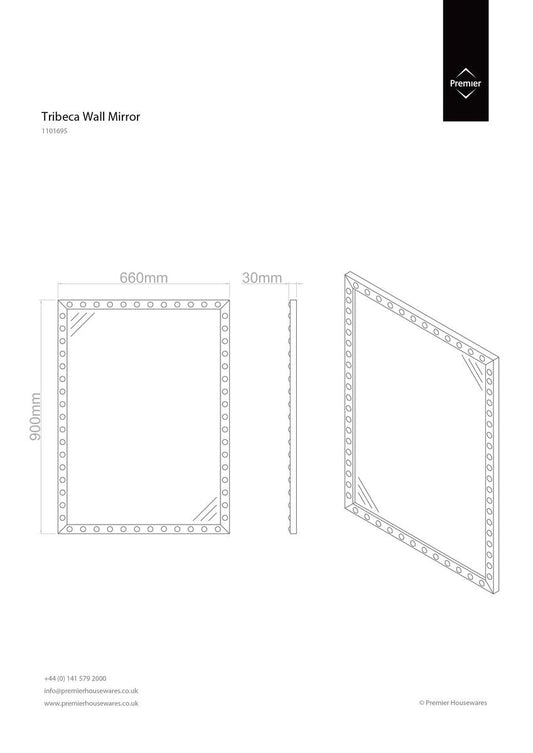 Tribeca Wall Mirror with Stud Detail