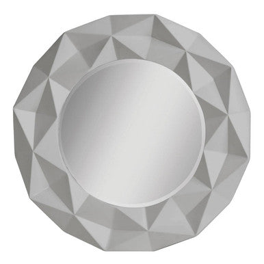 3D Effect Grey High Gloss Round Wall Mirror | Stockholm