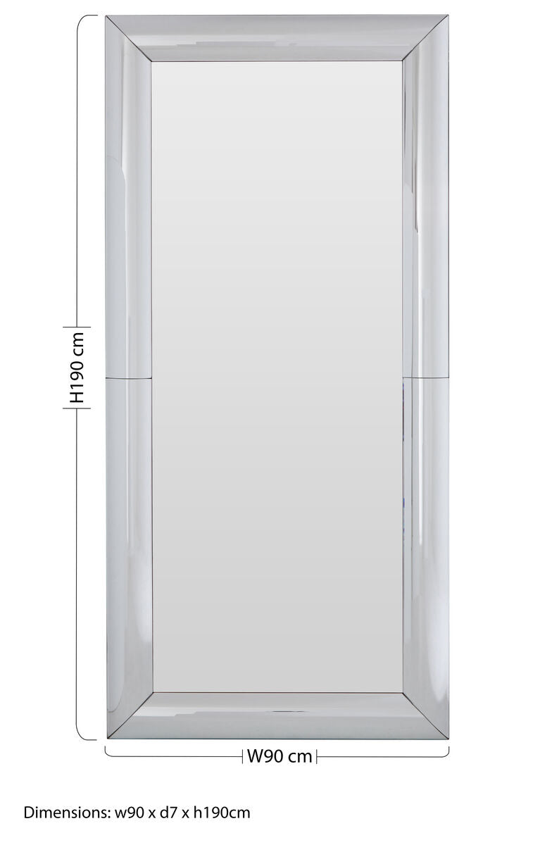 Thick Silver Frame Large Rectangular Wall Mirror | Petillo
