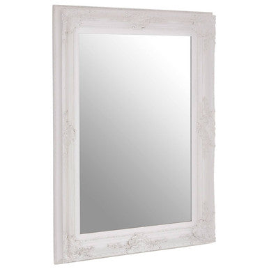 Brussels Baroque Rectangular Antique White Wall Mirror