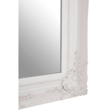 Baroque Rectangular Antique White Wall Mirror | Brussels