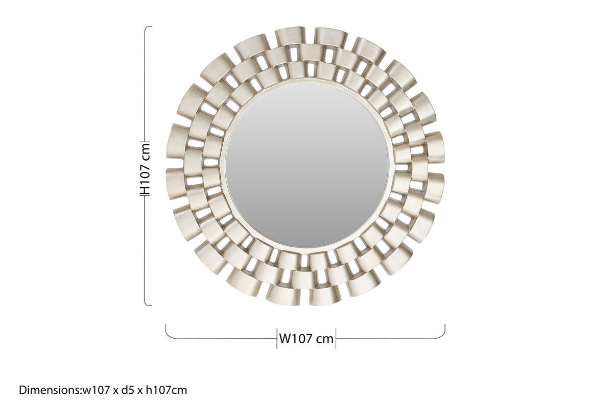 Tia Champagne Chain Design Wall Mirror