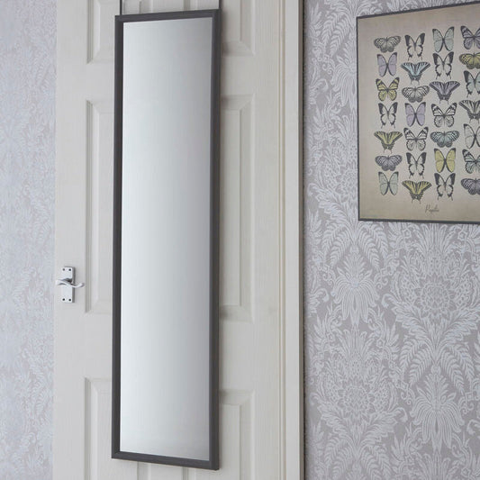 Mize Over Door Grey Plastic Frame Mirror