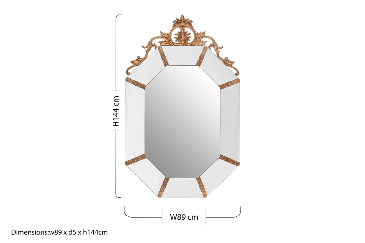 Wall Mirror with Gold Resin Frame | Milana