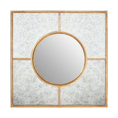 Zariah Gold Finish Art Deco Wall Mirror