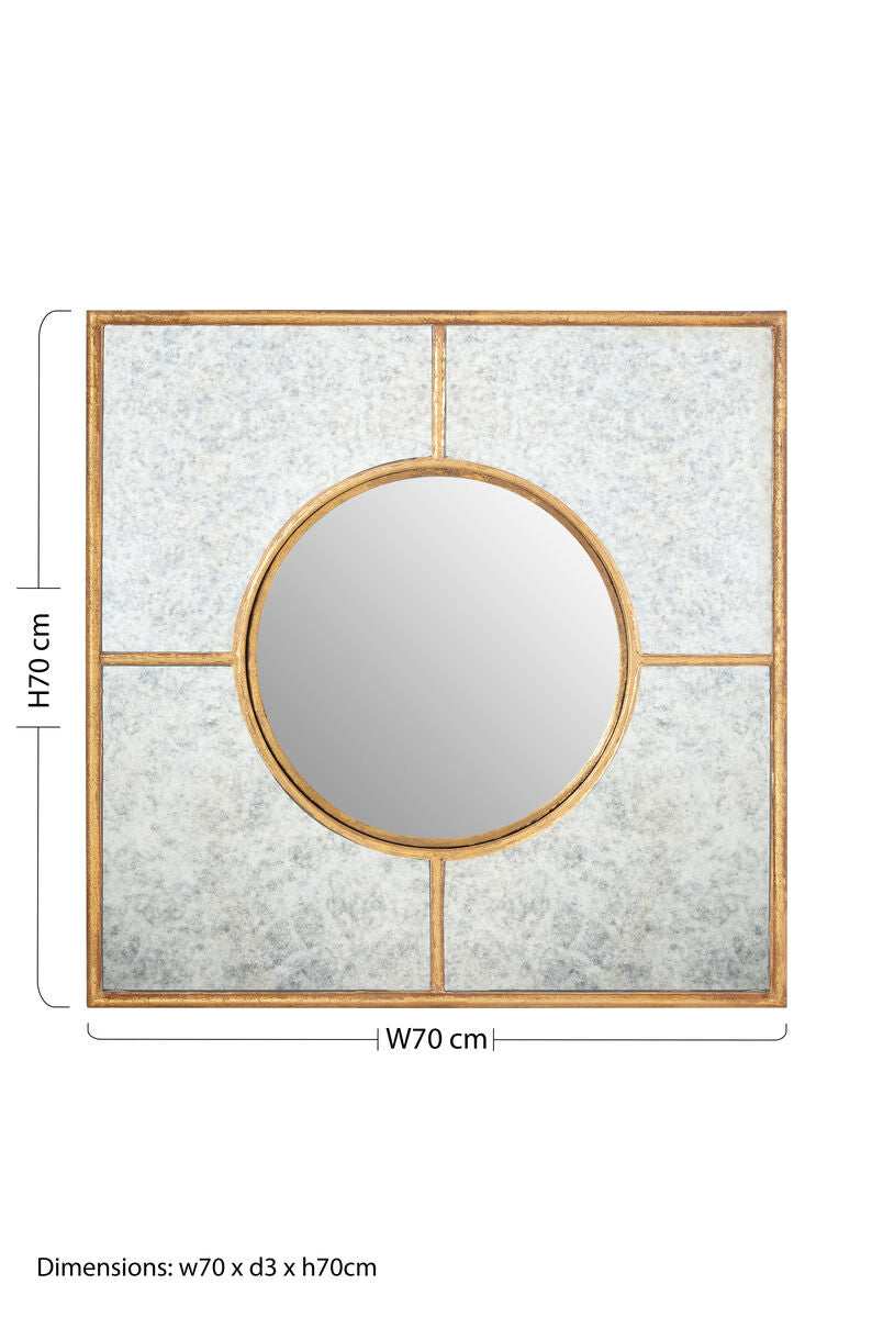 Gold Finish Art Deco Wall Mirror | Zariah
