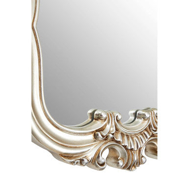 Champagne Finish Rose Crest Wall Mirror | Adelere
