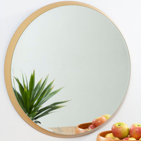 Large Round Wall Mirror with Gold Frame | Athena