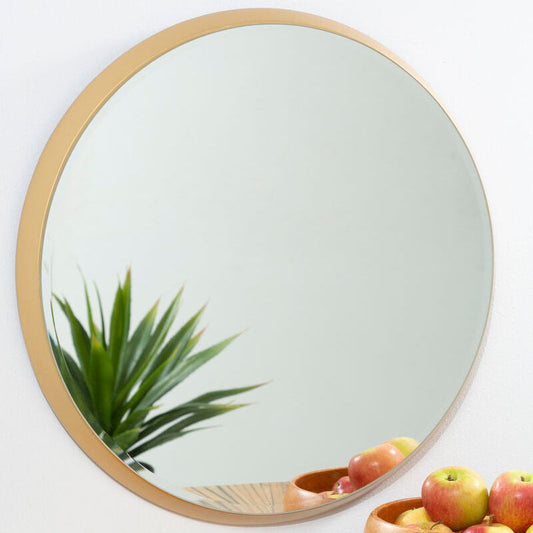 Small Round Wall Mirror with Gold Frame | Athena