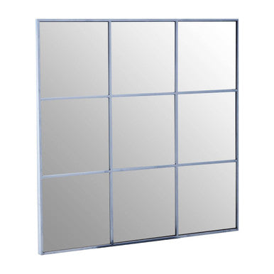 Oriel Grid Wall Mirror With Silver Finis