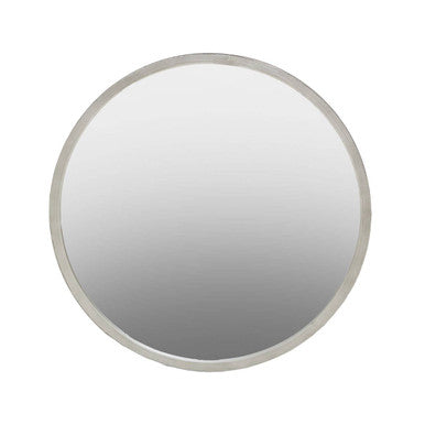 Small Antique Silver Round Wall Mirror | Saska
