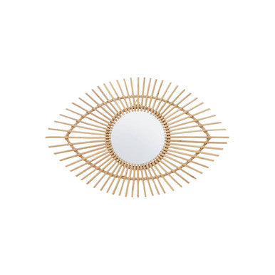 Mataram Natural Rattan Eye Shape Wall Mirror