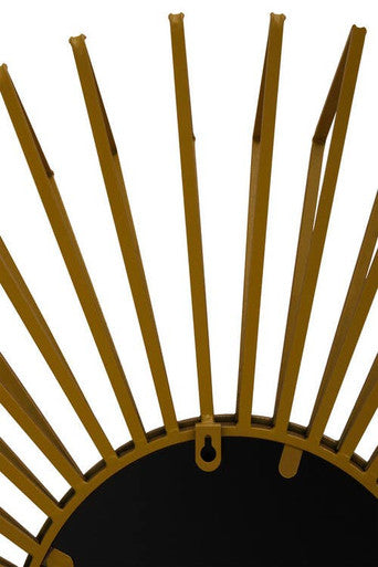 Gold Finish 3D Sunburst Metal Wall Mirror | Matera