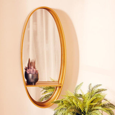 Avento Gold Oval Wall Mirror