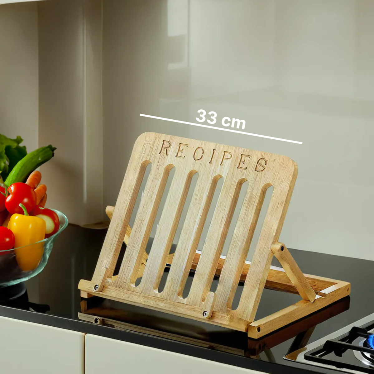 Tropical Hevea Wood Cookbook Stand | Soka