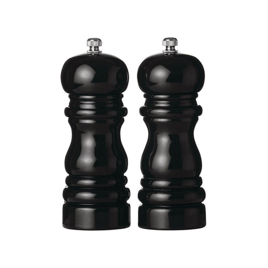 Salta 14Cm Black Hi Gloss Salt And Pepper Set