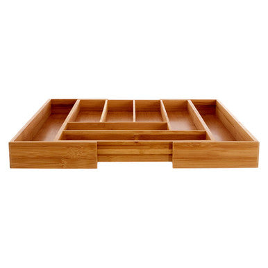Bamboo Rectangular Expandable Cutlery Tray