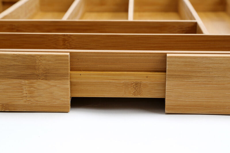 Bamboo Rectangular Expandable Cutlery Tray