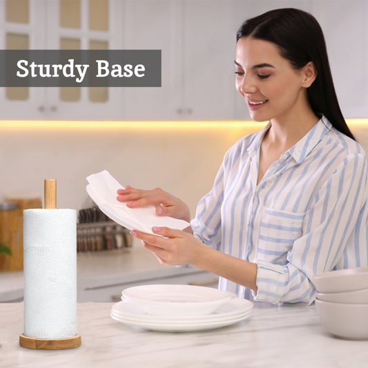 Soka Rubberwood Kitchen Roll Holder