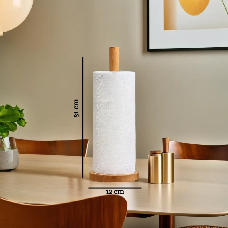 Soka Rubberwood Kitchen Roll Holder