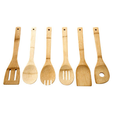 Aleki Natural Bamboo 6 Piece Kitchen Utensil Set