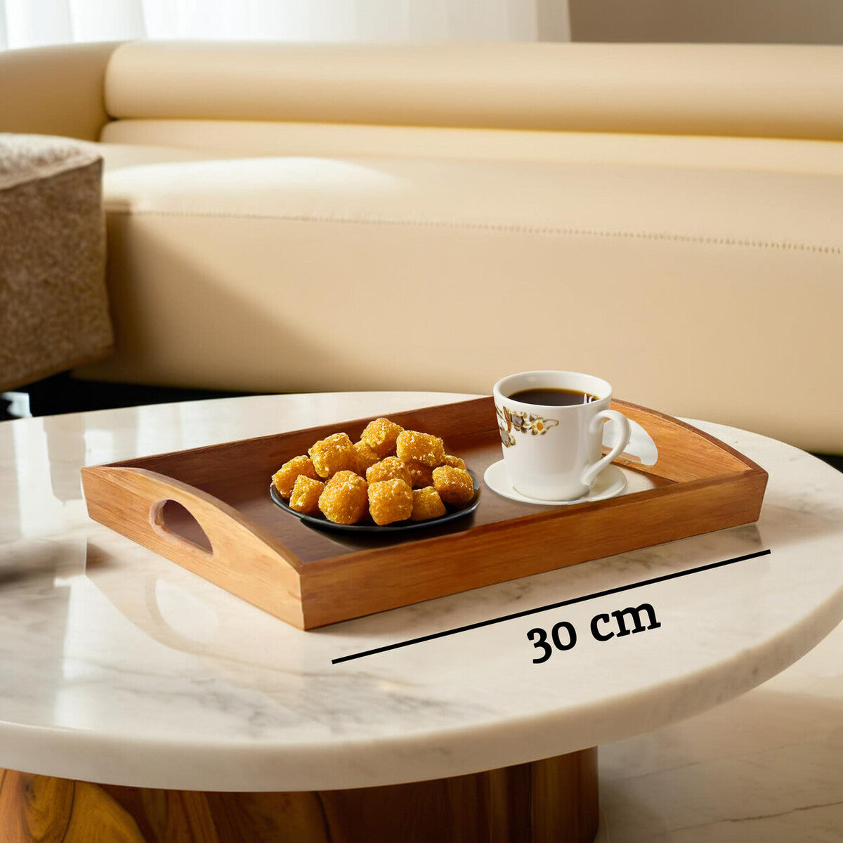 Aleki Bamboo Serving Tray With Handles