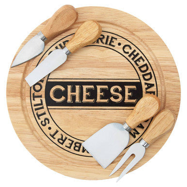 Soka Rubberwood 4pc Cheese Knife Set Wit