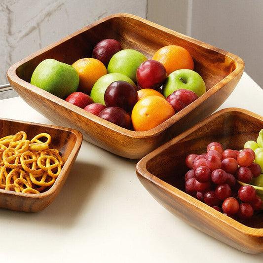 Kora Acacia Large Square Serving Bowl