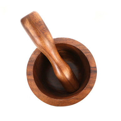 Acacia Wood Round Mortar and Pestle | Kora