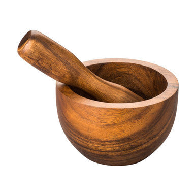 Acacia Wood Round Mortar and Pestle | Kora