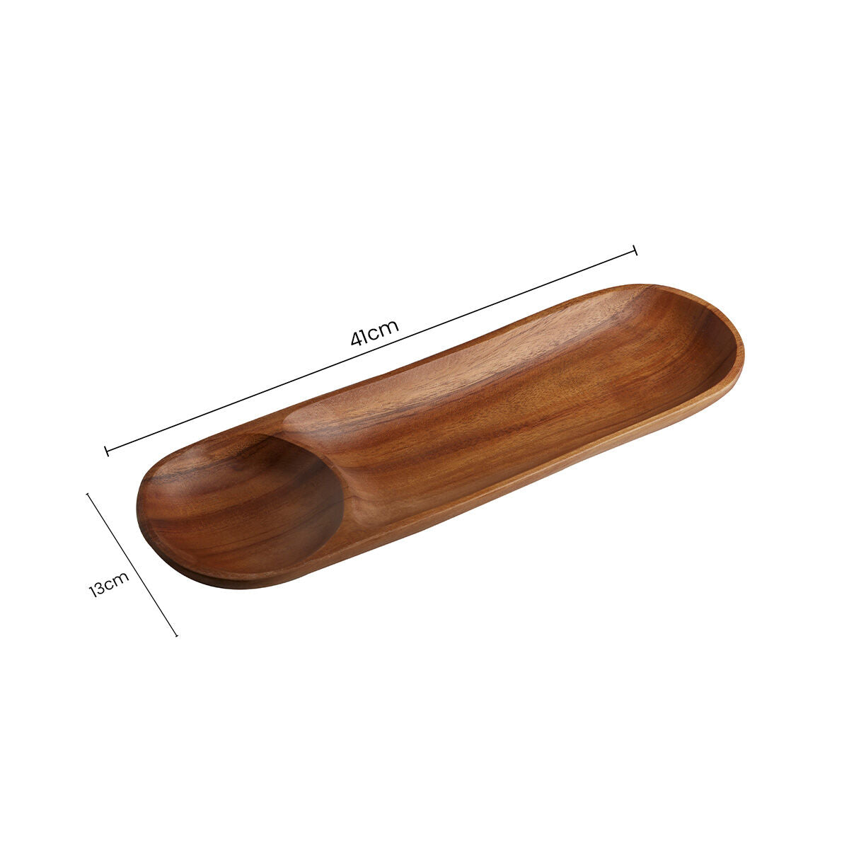 Kora Acacia Wood Oval Chip And Dip Tray