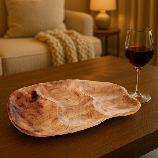 Savin 3 Section Serving Dish In Cedarwood