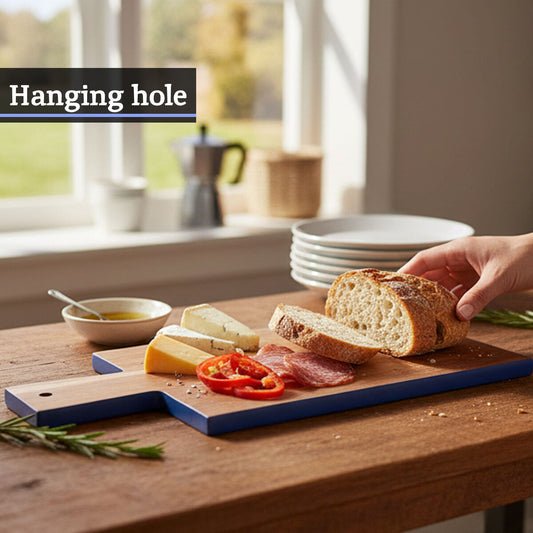 Socorro Rectangular Blue Edge Chopping And Serving Board