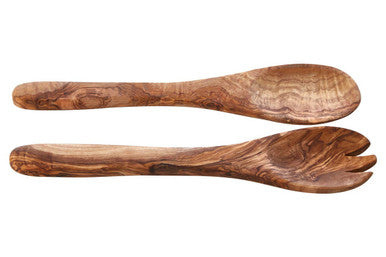 Kora Olive Wood Flat Salad Servers