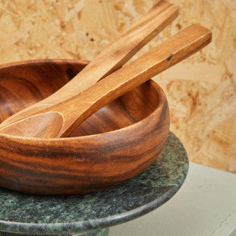 Kora Olive Wood Flat Salad Servers