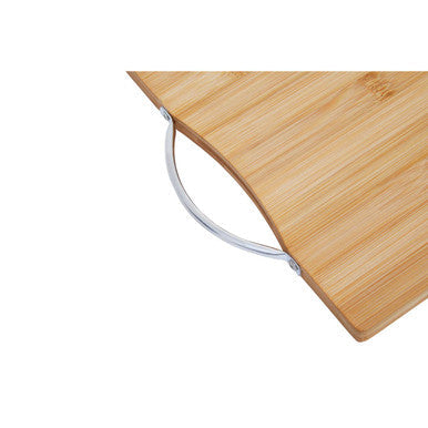 Aleki Natural Bamboo Medium Chopping Board with Aluminium Handle