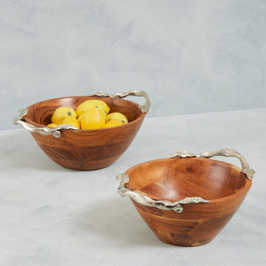 Vine Acacia Wood Large Round Bowl