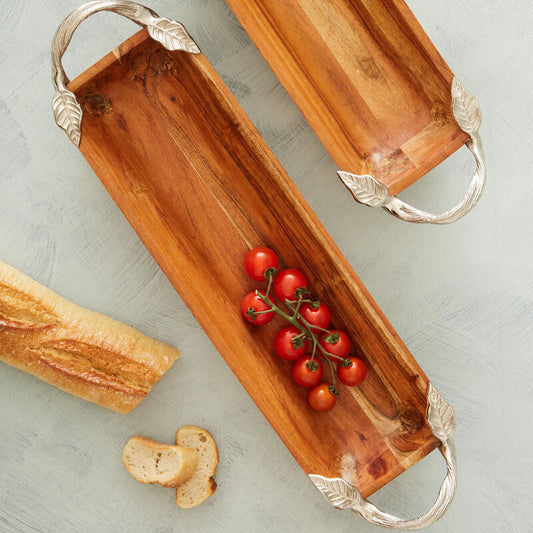 Vine Acacia Wood Large Rectangular Serving Dish