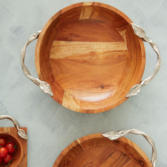 Vine Acacia Wood Serving Bowl