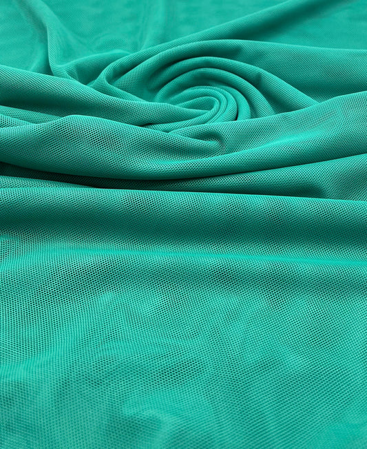 Plain Jade Green Mesh Fabric Stretch