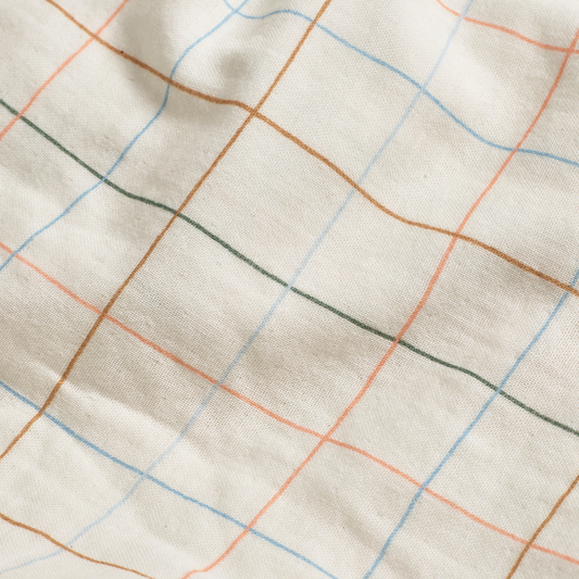 Grid Organic Cotton Muslin Swaddle