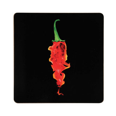 Set Of Four Flaming Chilli Placemats