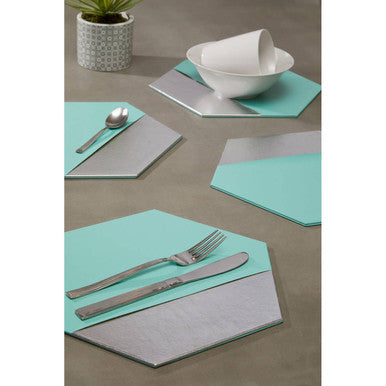 Geome Dipped Jade and Silver Placements