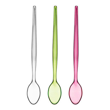 Set of Six Clear Plastic Sundae Spoons | Summer