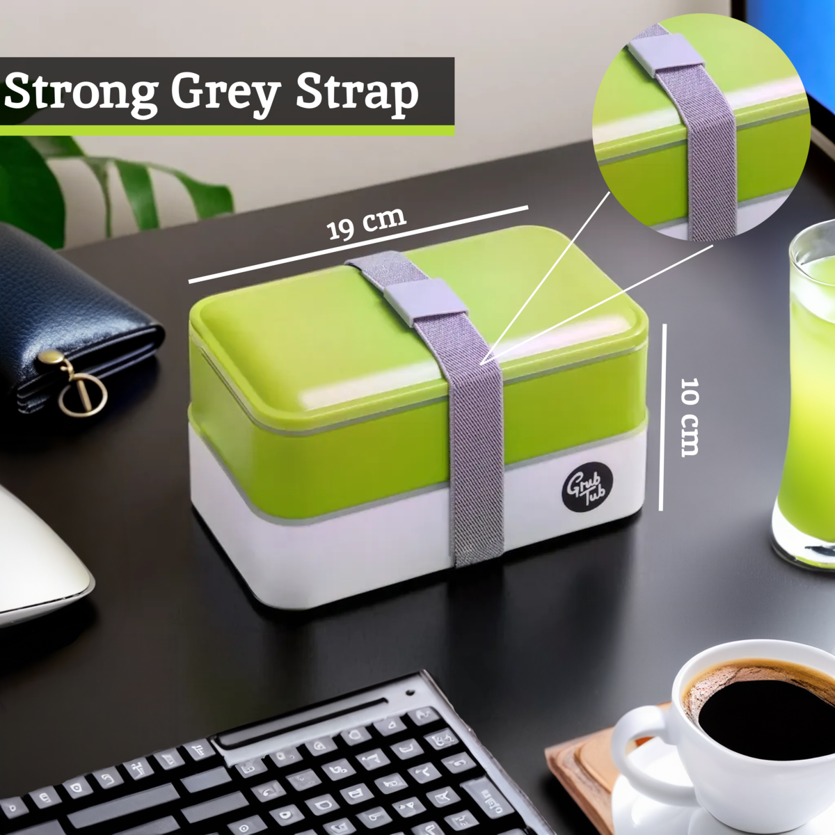 Grub Tub Green and White Stackable Lunch Box